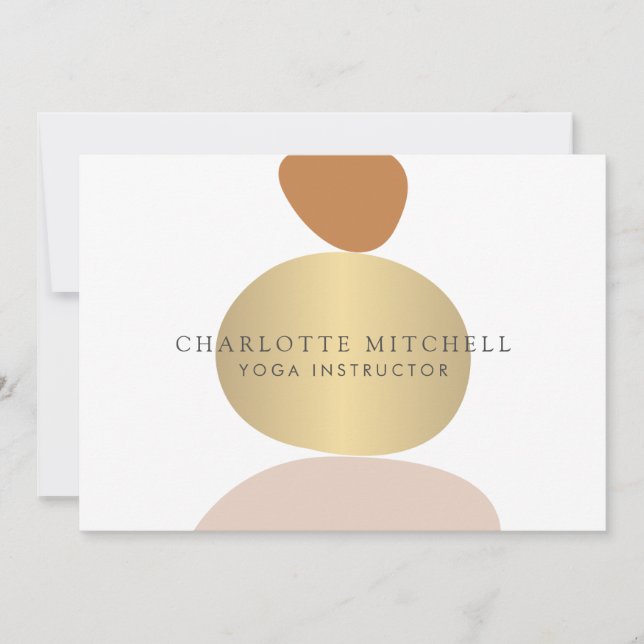 Tarjeta Pequeña Resumen moderno Logo de Zen Stones Gold (Anverso)