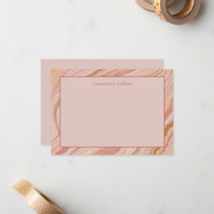 Tarjeta Pequeña Resumen rosa y oro moderno elegante