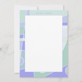 Tarjeta Pequeña Resumen Surfing Purple Green Nombre personalizado