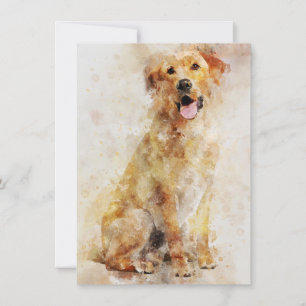 Tarjeta Pequeña Retrato de acuarela de perro recuperador de labrad