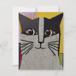 Tarjeta Pequeña Retrato de un arte de la escuela de un gato