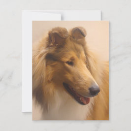 Tarjeta Pequeña Retrato de un collie tosca