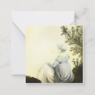 Tarjeta Pequeña retrato en acuarela de Jane Austen