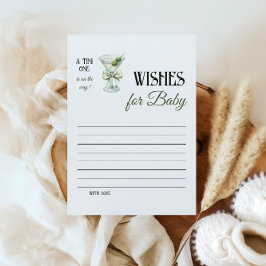 Tarjeta Pequeña Retro A Tini One Martini Baby Shower Wishes