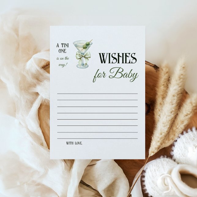 Tarjeta Pequeña Retro A Tini One Martini Baby Shower Wishes (Subido por el creador)