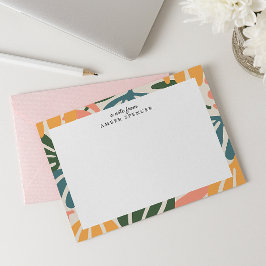 TARJETA PEQUEÑA RETRO COLORIDO DEJA UN CUDO BOTÁNICO GRAVE