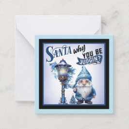 Tarjeta Pequeña Retro Cutie Navidad Azul
