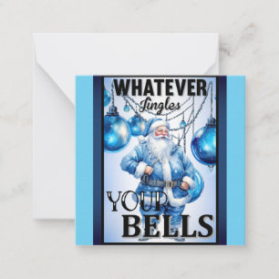 Tarjeta Pequeña Retro Cutie Navidad Azul