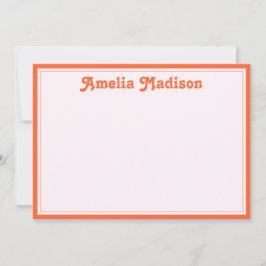 Tarjeta Pequeña Retro Decorative Minimalist Pink Orange