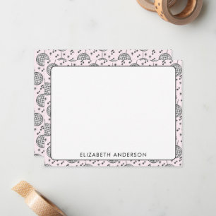 Tarjeta Pequeña Retro Disco Ball Patrón Rosa Girona