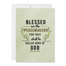 Retro Matthew 5:9 Rama de olivo acuarela