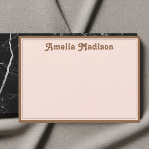 Tarjeta Pequeña Retro Minimalista Rosa Beige