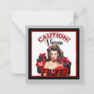 Tarjeta Pequeña Retro Navidad Sin Filtro Pinup