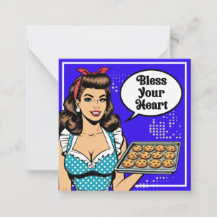 Tarjeta Pequeña Retro Pinup_ Bendice tu corazón