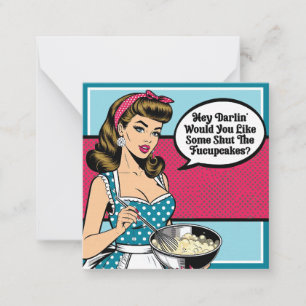 Tarjeta Pequeña Retro Pinup_ Hey Darlin