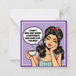 Tarjeta Pequeña Retro Pinup_ Rise and Shine