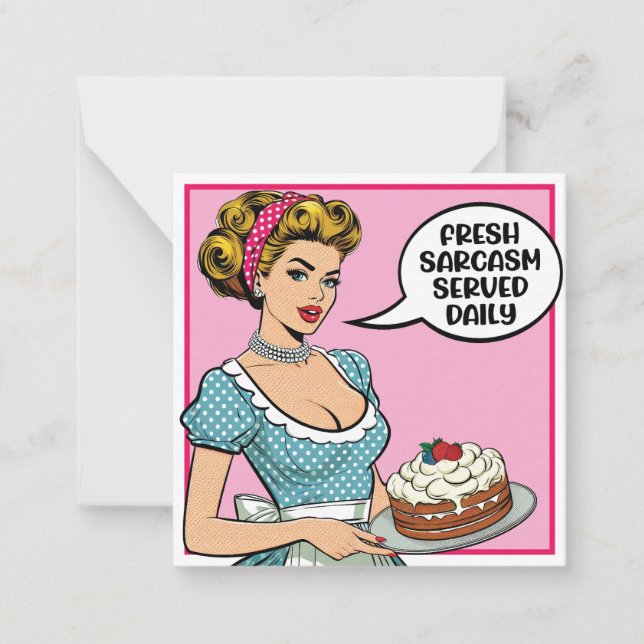 Tarjeta Pequeña Retro Pinup_ Served Daily (Anverso)