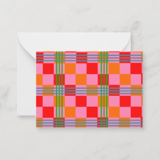 Tarjeta Pequeña Retro Plaid 