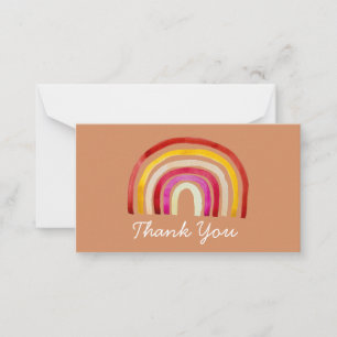 Tarjeta Pequeña Retro Rainbow lindo acuarela