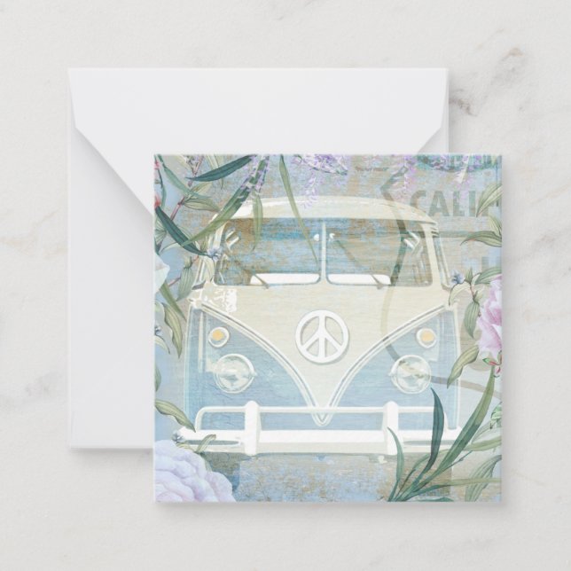 Tarjeta Pequeña Retro Van (Anverso)