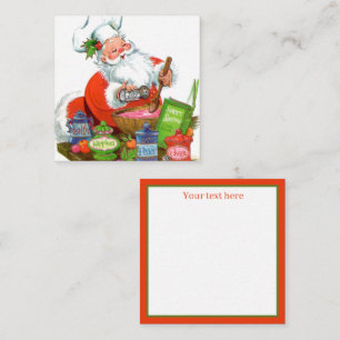 Tarjeta Pequeña retro vintage Navidad horneado Santa agregar texto