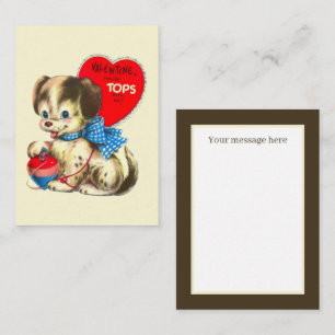 Tarjeta Pequeña retro vintage Valentine dog