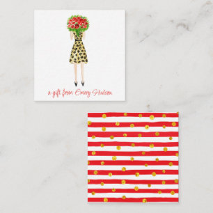 Tarjeta Pequeña Revestimiento de regalo de Chica de moda de color