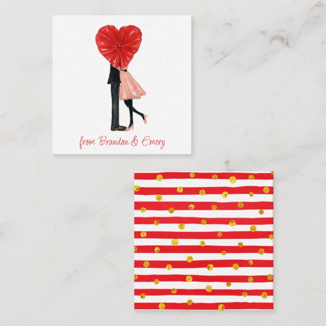 Tarjeta Pequeña Revestimiento de regalo de la pareja del Chica de  (Anverso / Reverso)