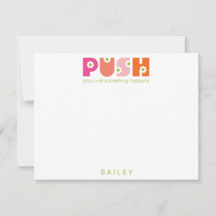 Tarjeta Pequeña Reza hasta que algo pase, Naranja rosado