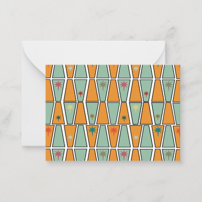 Tarjeta Pequeña Rhombuses with Starbursts  (Anverso)