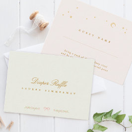 Tarjeta Pequeña rifa elegante de pañales para la ducha de bebé