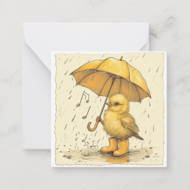 Tarjeta Pequeña Ritmo de gota de lluvia: Música de polluelo para e (Anverso)