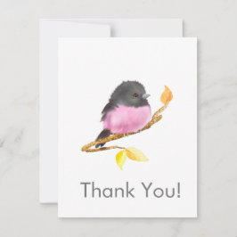 Tarjeta Pequeña Robin Pink Bird All Occassion Gracias Notecard