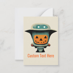 Tarjeta Pequeña Robot retro Halloween 001 ・ Niños Personalizados