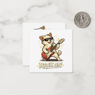 Tarjeta Pequeña Roca En Guitarra Perro Divertido Música Rock