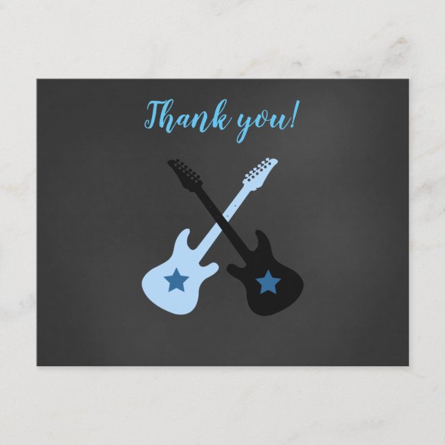 Tarjeta Pequeña Rock a Bye Rockstar Guitar (Anverso)