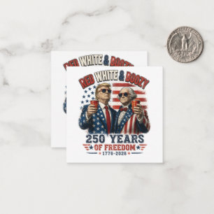 Tarjeta Pequeña Rojo Blanco Borracho Trump George Washington 250