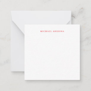 Tarjeta Pequeña Rojo Blanco Minimalista Simple Plano Moderno Nombr