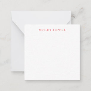 Tarjeta Pequeña Rojo Blanco Minimalista Simple Plano Moderno Nombr