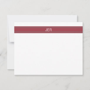 Tarjeta Pequeña Rojo Carmesí, Iniciales de Nombre Monogramadas en