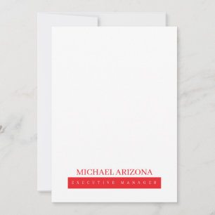 Tarjeta Pequeña Rojo Negro y Blanco Minimalista Simple Plano Moder