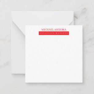 Tarjeta Pequeña Rojo Negro y Blanco Minimalista Simple Plano Moder
