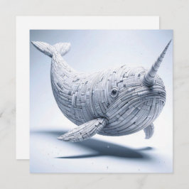 Tarjeta Pequeña Rolling Magazine Paper Narwhal Greeting Card