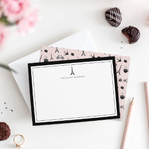 Tarjeta Pequeña Romance de París   Piso personalizado de la Torre 