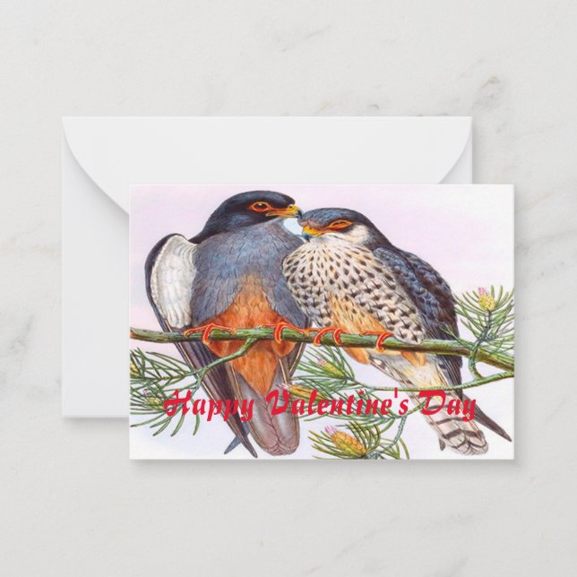 Tarjeta Pequeña Romance Del Pájaro Cuando El El día de San Valentí (Anverso)