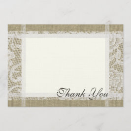 Tarjeta Pequeña Romance en el País de Lace y Burlap 7x5