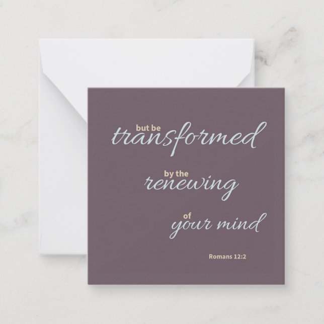 Tarjeta Pequeña Romans 12:2 Flat Note Card (Anverso)