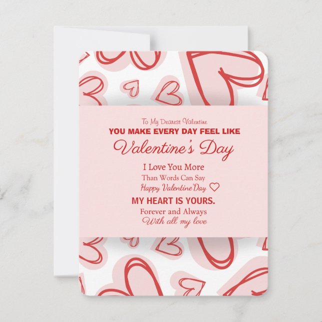 Tarjeta Pequeña Romantic Personalized Valentine's Day Card  (Anverso)