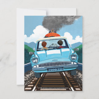 Tarjeta Pequeña Ron & HARRY POTTER™ en el coche volador a HOGWARTS