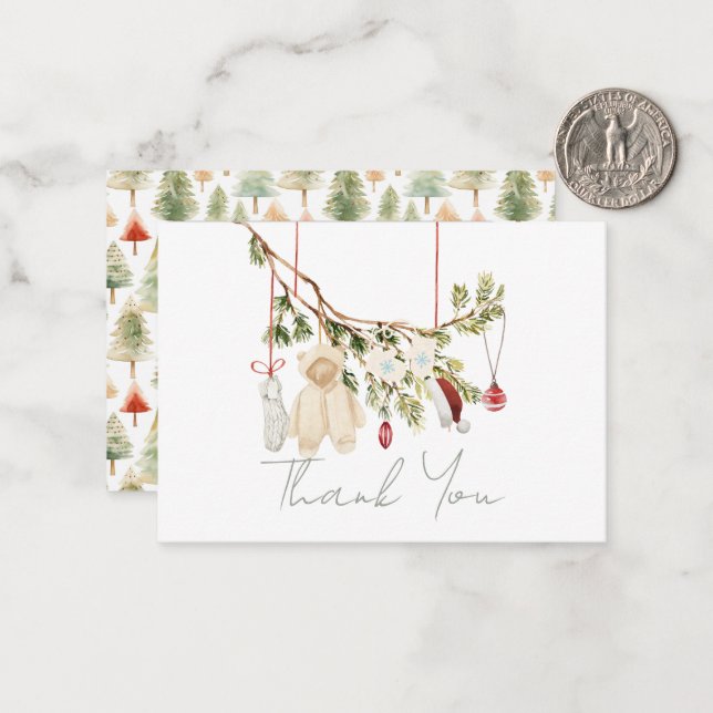 Tarjeta Pequeña Ropa de Bebé Lavandería Agradecimiento por Shower  (Anverso/Reverso In Situ)